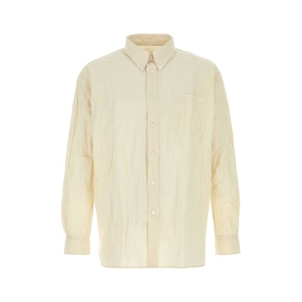 Willy Chavarria Men Cream Poplin Shirt
